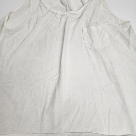 American Eagle Outfitters Ivory See-Thru Back Scope Neck Tank Top Women's Size M - Picture 3 of 5
